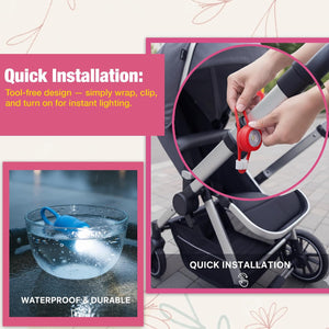 Safe-O-Kid Stroller LED Lights Pack of 2 - Baby Stroller Accessories