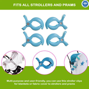 Safe-O-Kid Stroller Seat Cover Clips Blue | The Mom Store - Baby Stroller Accessories