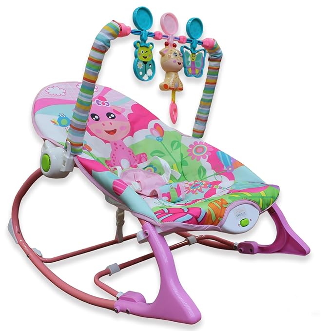 Safe - O - Kid® SweetSwing Baby Rocker Cum Bouncer - Pink - SOK9ROCK102