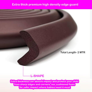 Safe-O-Kid U-Shaped Edge Guard Brown - Soft Corner Guard