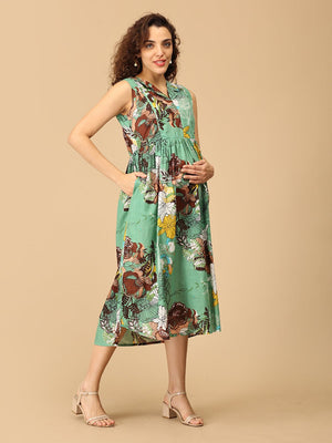 Sage the Date Maternity and Nursing Dress - DRS - SK - SGTDT - S