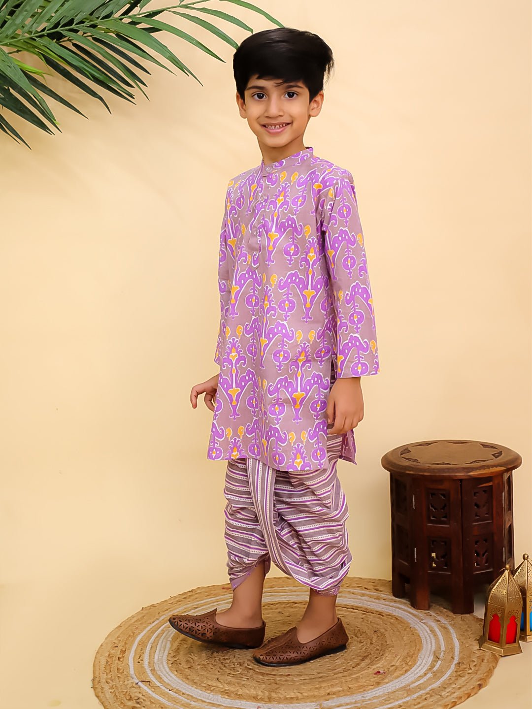 Sage Violet Boys Dhoti Kurta Set - KES - SC - SVLDT - 0 - 6