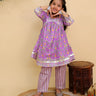 Sage Violet Girls Anarkali Kurta Set - KES - SC - SGVIL - 0 - 6