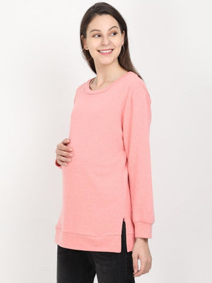 Salmon Maternity and Feeding Sweatshirt - MNSWT-SLM-S