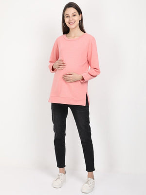 Salmon Maternity and Feeding Sweatshirt - MNSWT-SLM-S