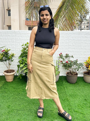 Sand Women's Cargo Midi Skirt - Free-size Womens Bottoms