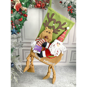Santa Long Hanging Knot Legs Christmas Stocking, 16 inches - XMAS STOCKINGS