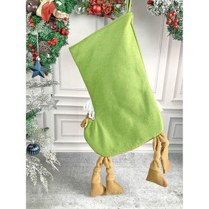 Santa Long Hanging Knot Legs Christmas Stocking, 16 inches - XMAS STOCKINGS