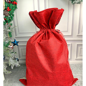 Santa Red & Grey Checks Christmas Sack - 