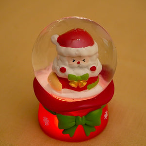 Santa with a Bell Mini colorful LED Dome, Christmas Table Décor & Gift option - Christmas