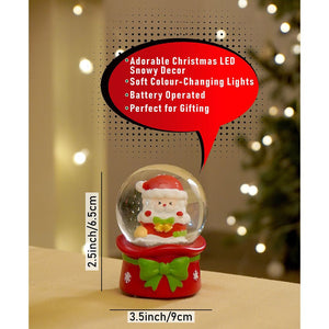 Santa with a Bell Mini colorful LED Dome, Christmas Table Décor & Gift option - Christmas