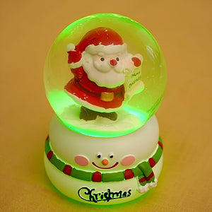 Santa with Letter colorful LED Dome on Snowman Base, Christmas Table Décor & Gift Option - Christmas