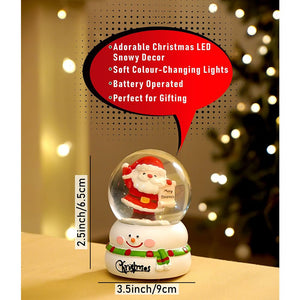 Santa with Letter colorful LED Dome on Snowman Base, Christmas Table Décor & Gift Option - Christmas