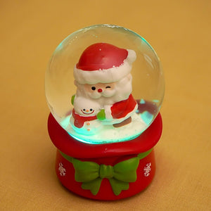 Santa with Snowman Mini colorful led light shiny Dome, Christmas Tabletop Xmas Décor, & Gift option - Christmas