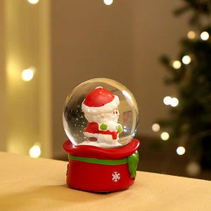 Santa with Snowman Mini colorful led light shiny Dome, Christmas Tabletop Xmas Décor, & Gift option - Christmas