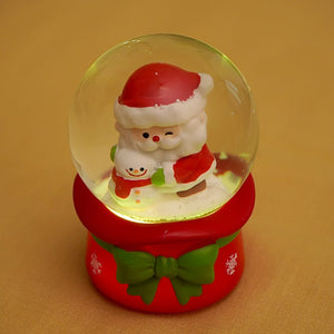 Santa with Snowman Mini colorful led light shiny Dome, Christmas Tabletop Xmas Décor, & Gift option - Christmas
