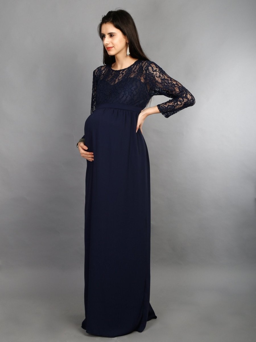 Sapphire Blue Maternity Dress - NRDRS-SBLU-S