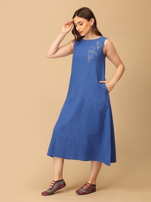 S Sass in Sapphire Embroidered Women's Dress - Women's Dress