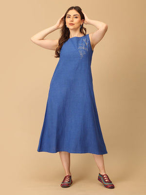 S Sass in Sapphire Embroidered Women's Dress - Women's Dress