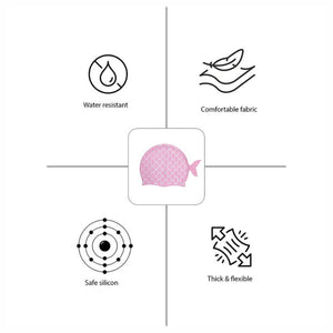Scales Pink Fishy , Silicone Kids Swim Cap, 5 years - 15 years - 5 - 15 years Swim