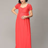 Scarlet Red Lace Maternity Gown - DRSNUR-CMSLC-S