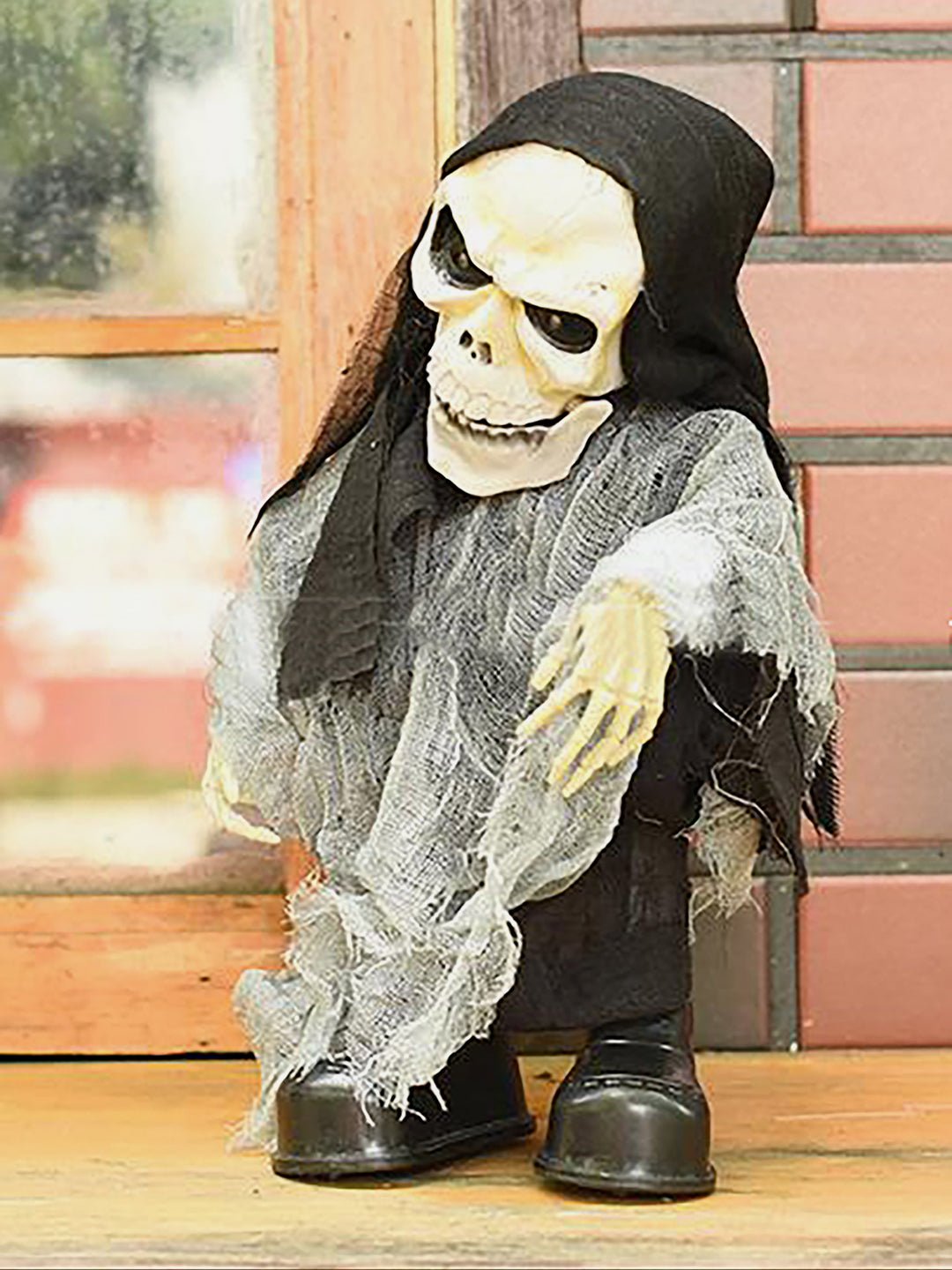 Scary walking Dwarf skeleton Battery operated Home/Table Halloween Party Décor - LSB - HWDR - BLKDWARF