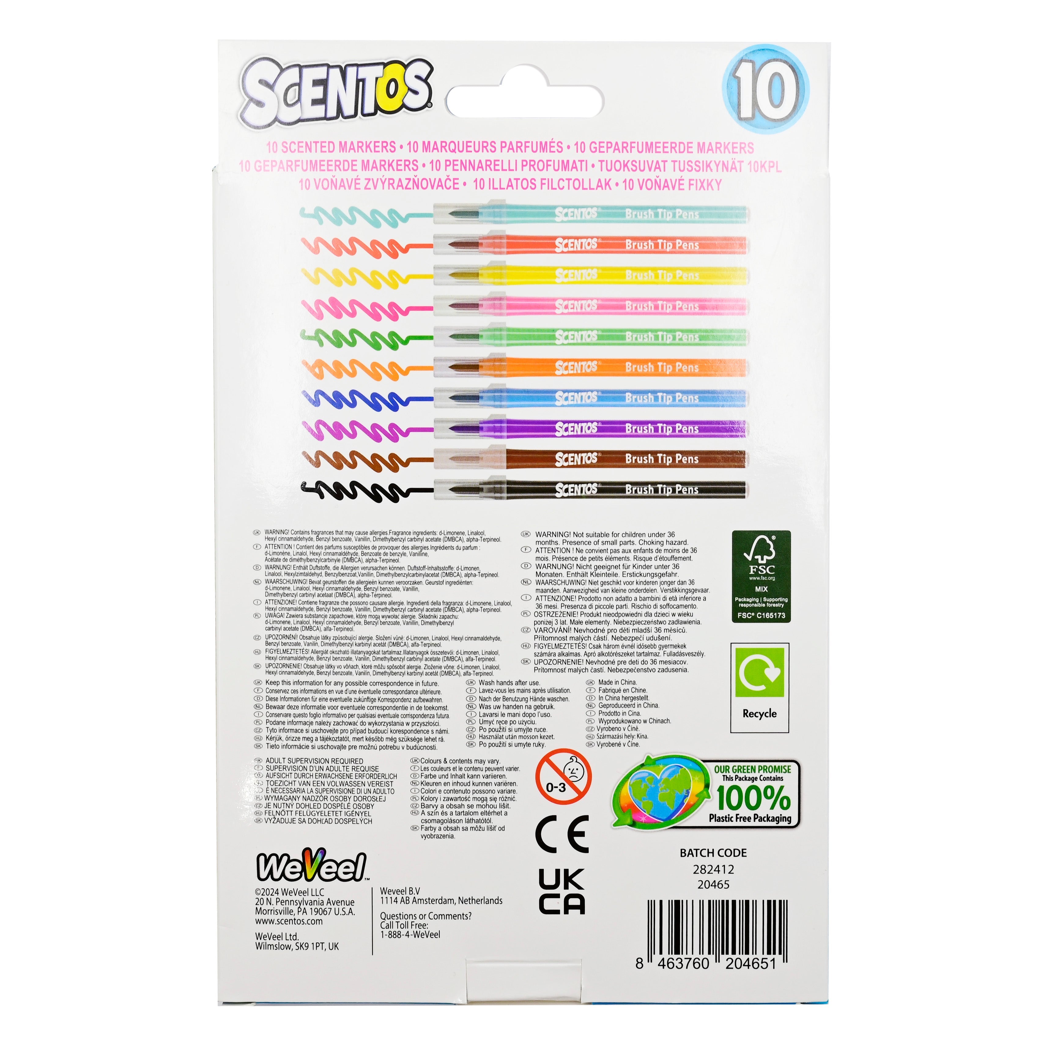 SCENTOS 10 BRUSH TIP PENS - 20465