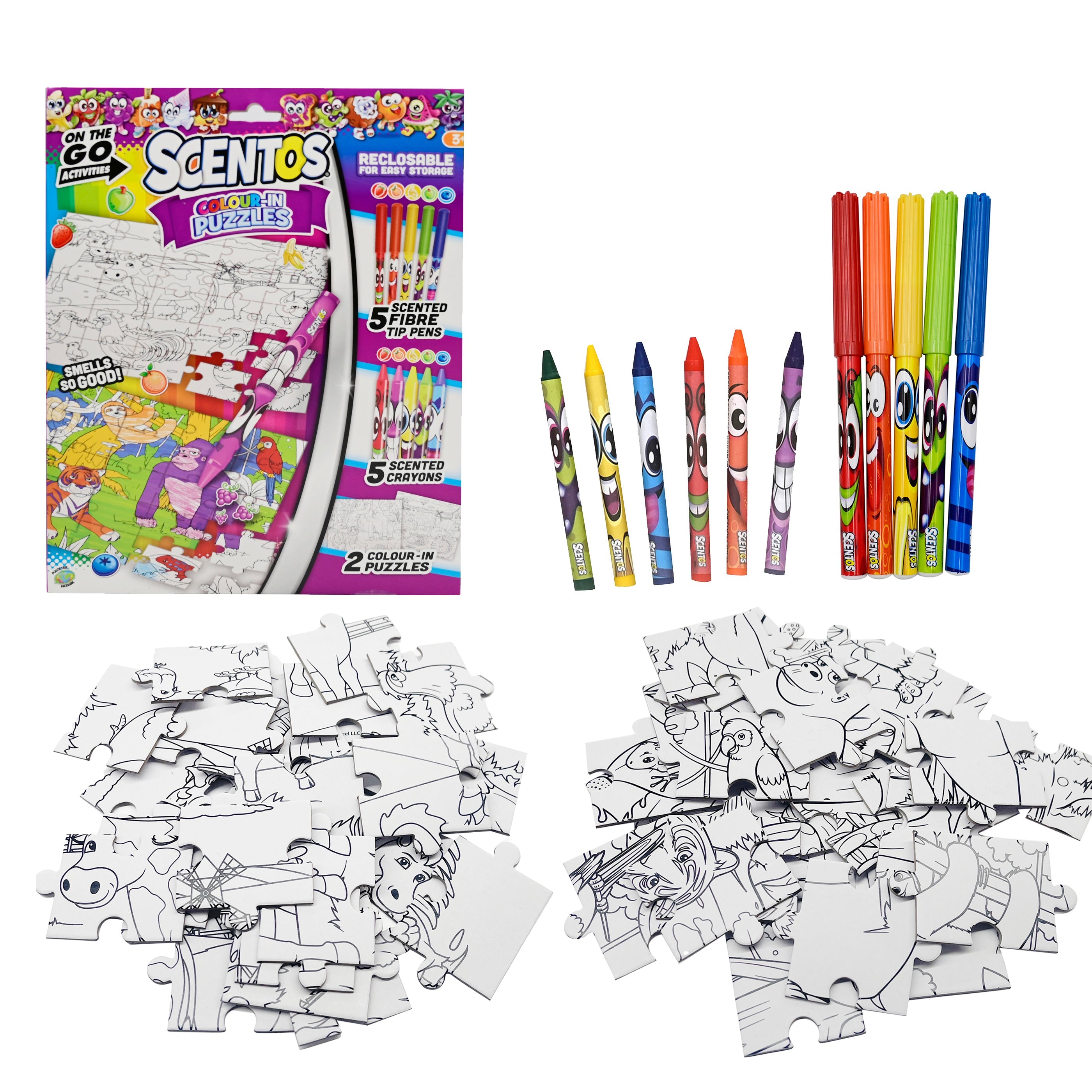 SCENTOS ON THE GO COLOUR IN PUZZLES - 45181