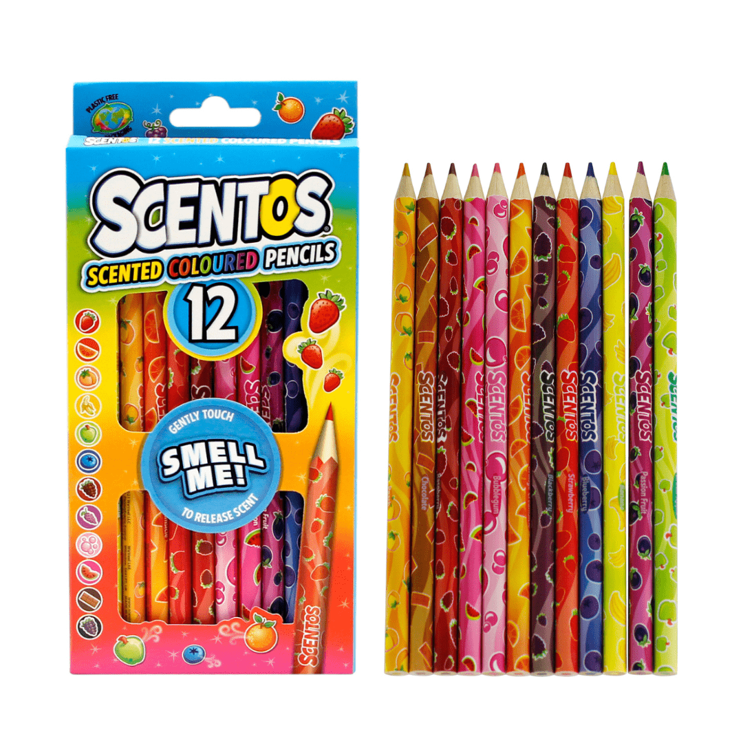 Scentos Scented Coloured Pencils Pack Of 12 - 40515