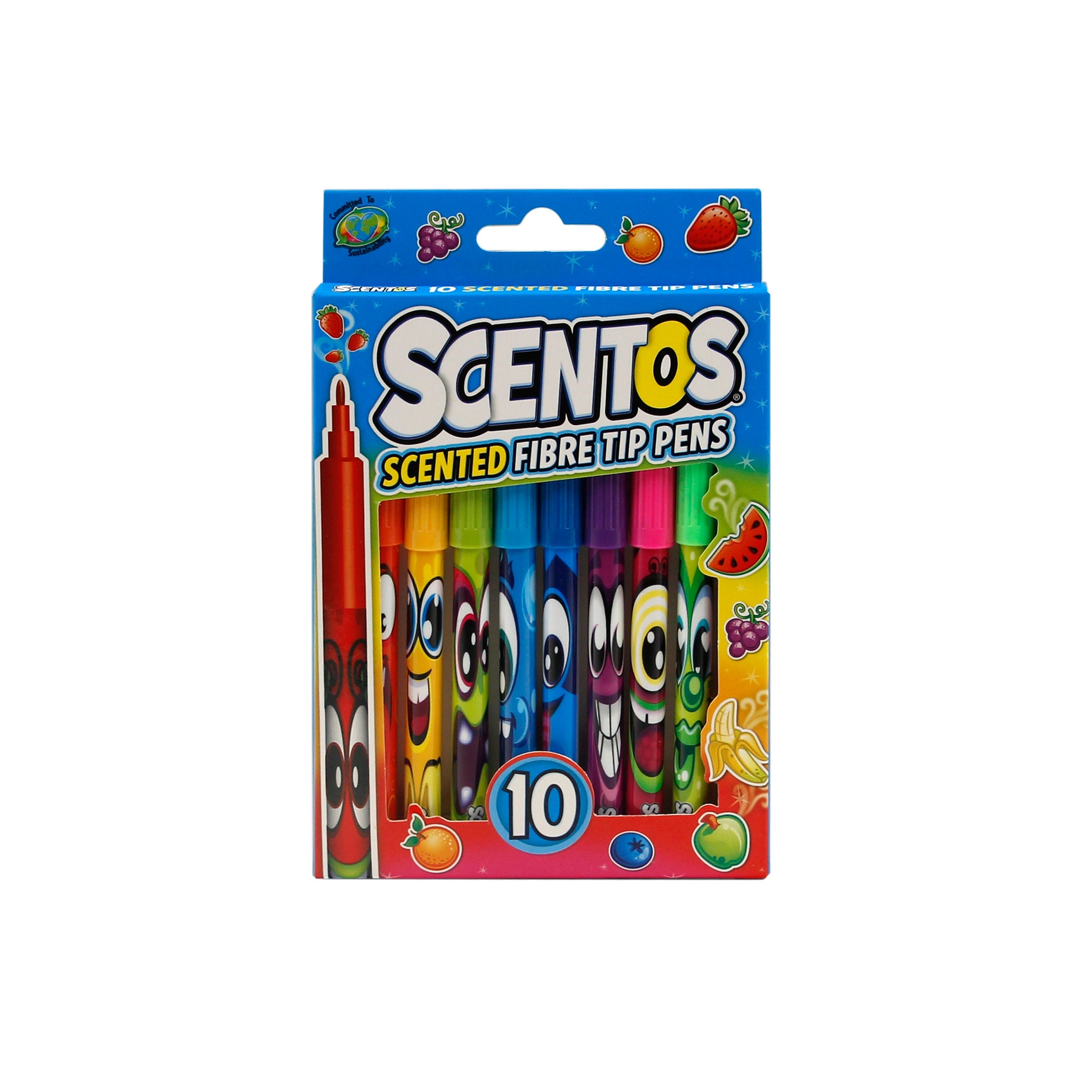 SCENTOS Scented Fibre Tip Pens Pack Of 10 - 40740