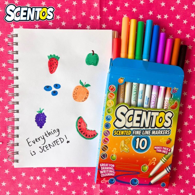 SCENTOS Scented Fine Line Markers Pack Of 10 - 40720