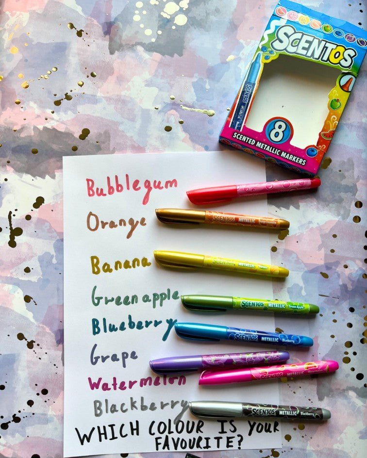 SCENTOS Scented Metallic Markers Pack Of 8 - 40695