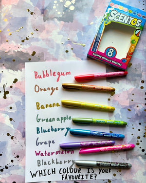 SCENTOS Scented Metallic Markers Pack Of 8 - 40695
