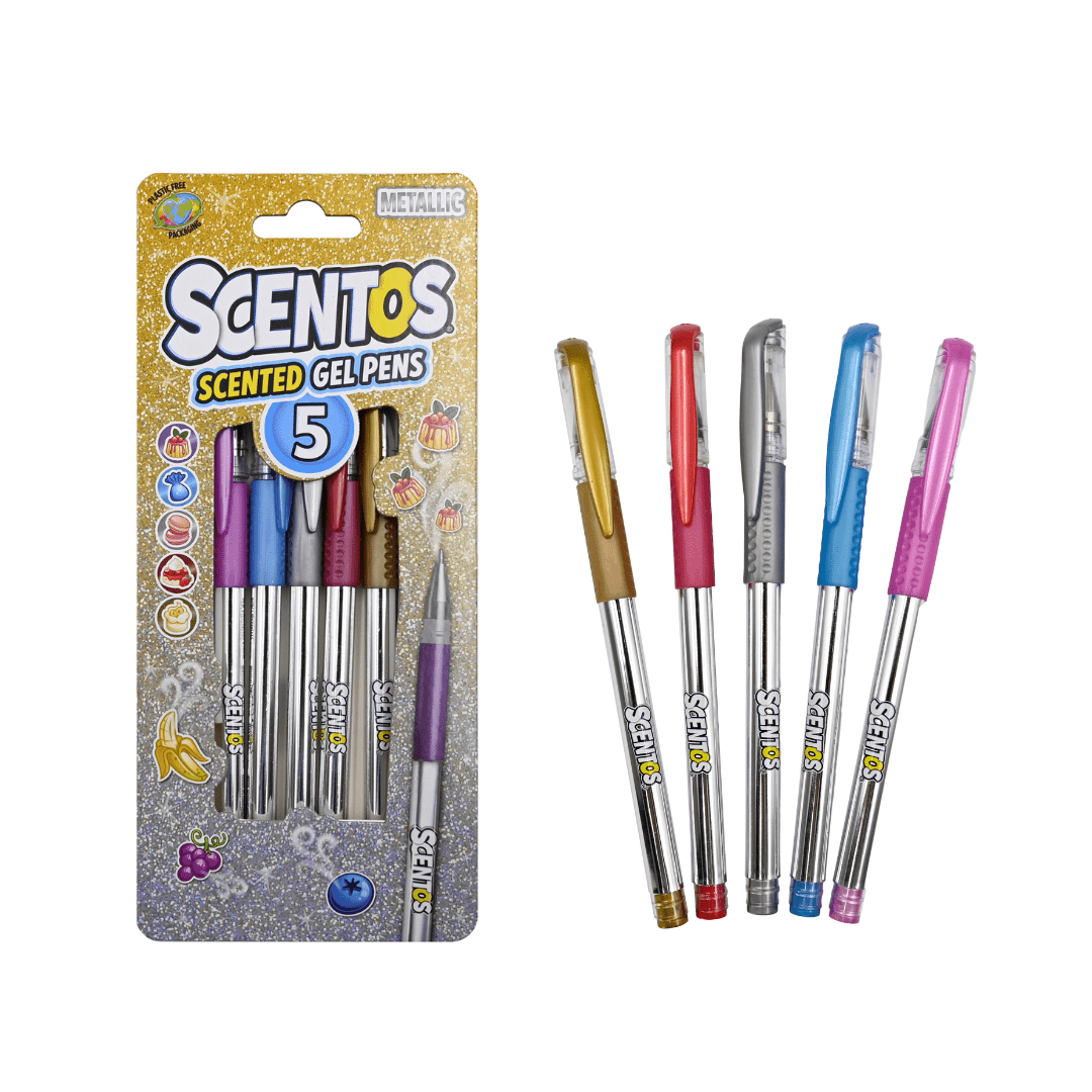  Scentos Scented Metallice Gel Pens Pack of 5 - 40456