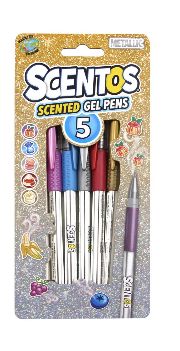  Scentos Scented Metallice Gel Pens Pack of 5 - 40456