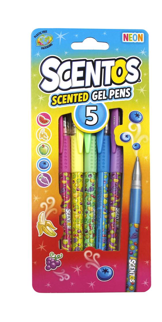 Scentos Scented Neon Gel Pens Pack of 5 - 60916