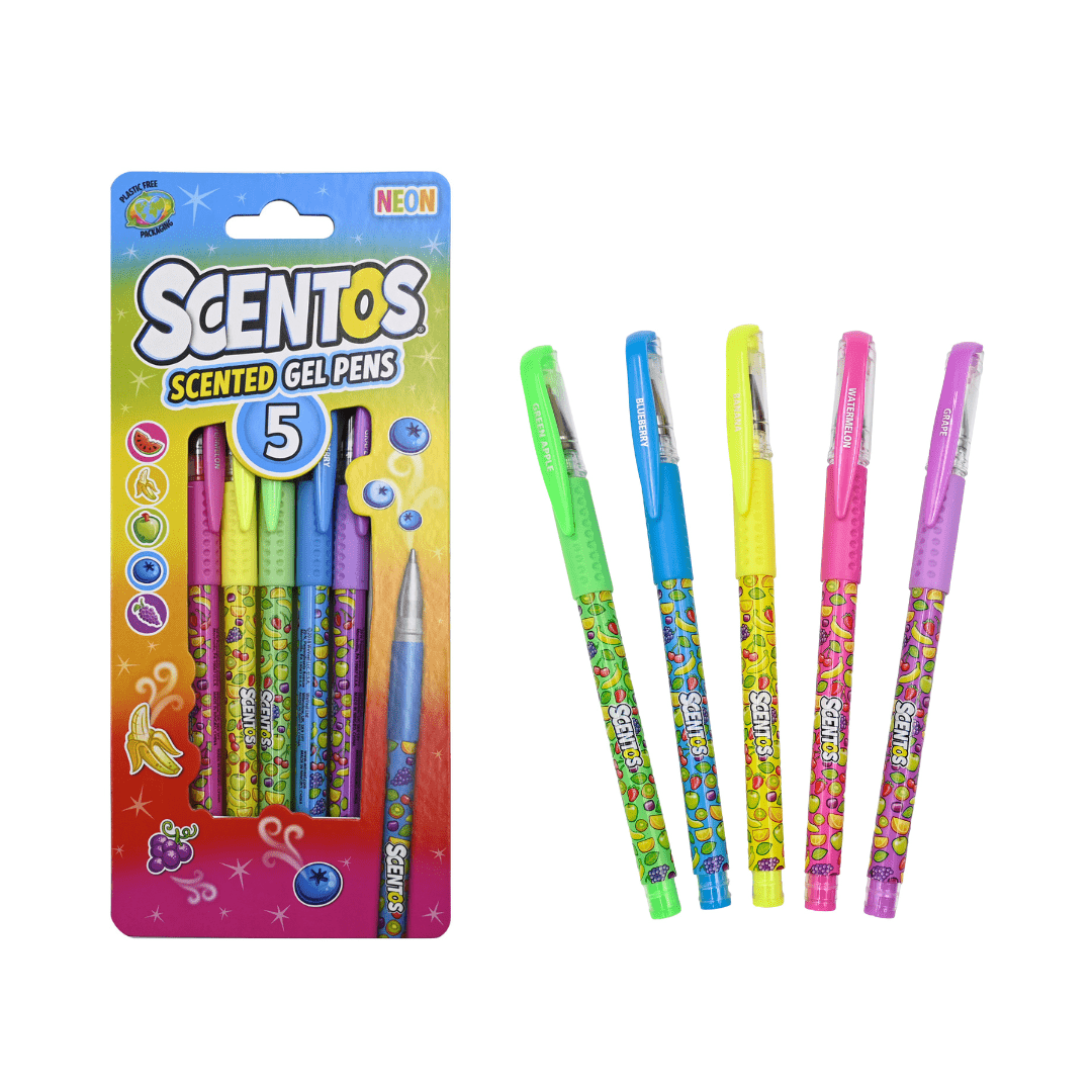 Scentos Scented Neon Gel Pens Pack of 5 - 60916