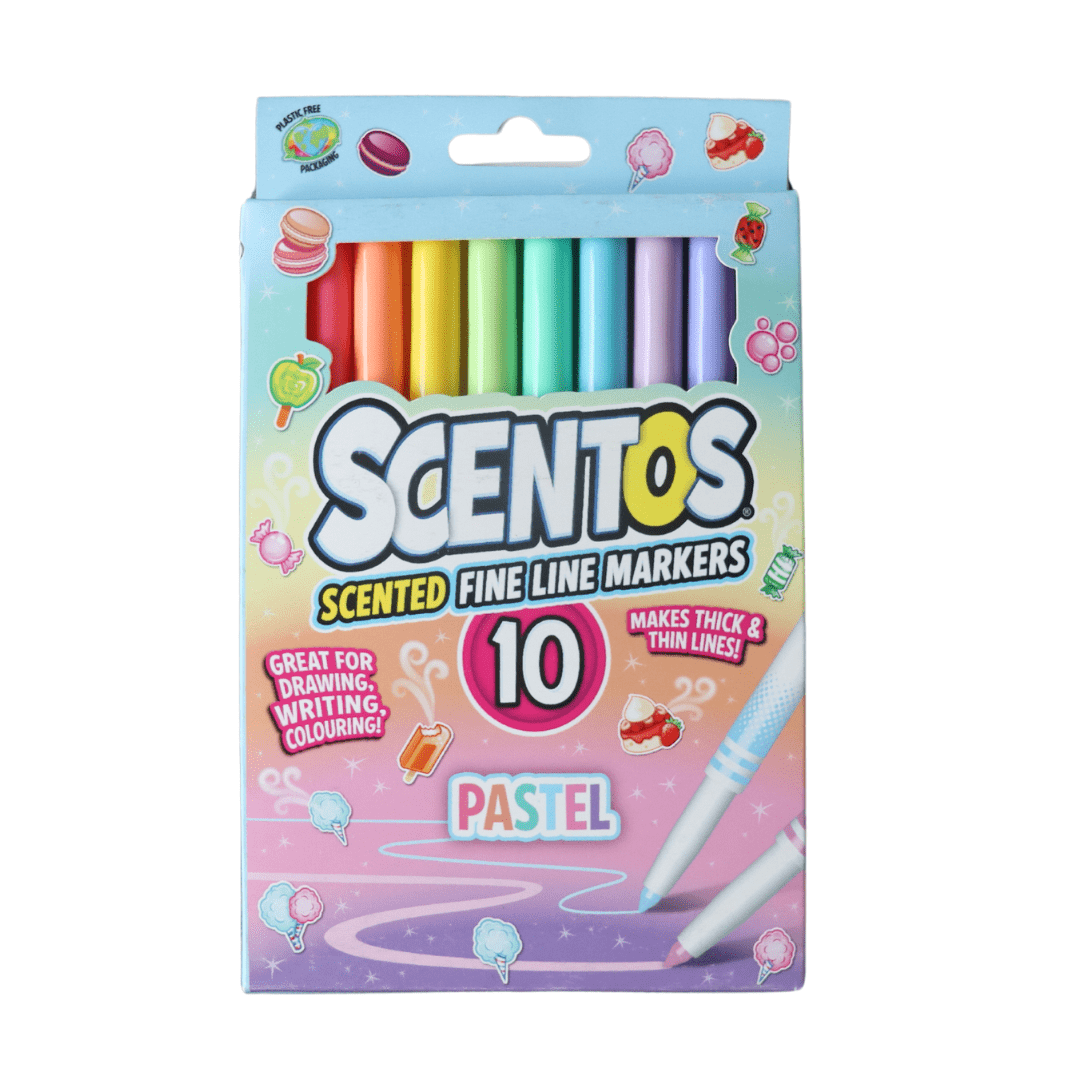  Scentos Scented Pastel Color Fine Line Markers Pack of 10 - 20111
