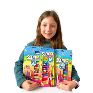 Scentos Scented SHORTY MARKERS, pack of 16 - 16755