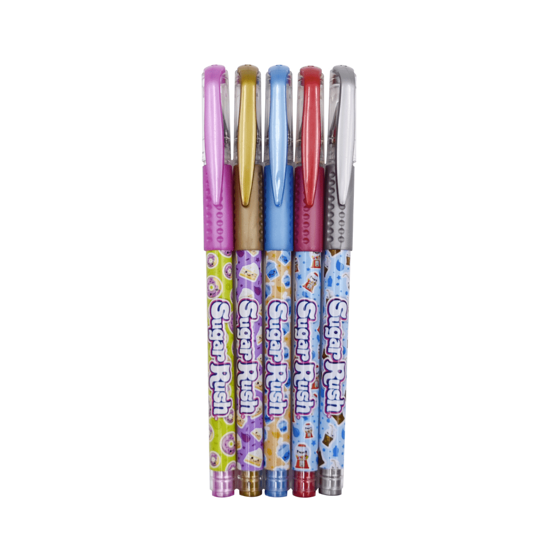 SCENTOS Sugar Rush Scented Metallic Gel Pens, Pack of 5 - 41344