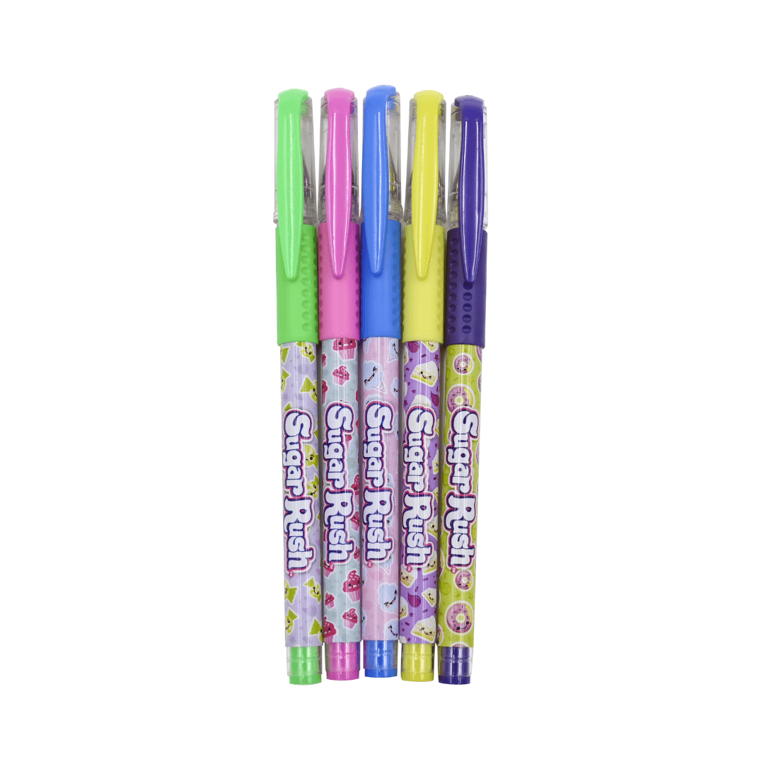 SCENTOS Sugar Rush Scented Neon Gel Pens, Pack of 5 - 41205