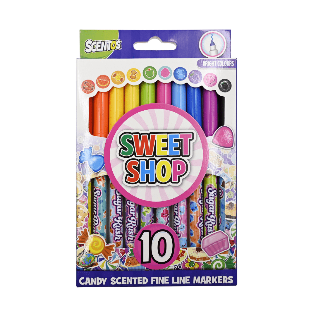 Scentos Sweet Shop Fine Line Markers, Pack of 10 - 48602