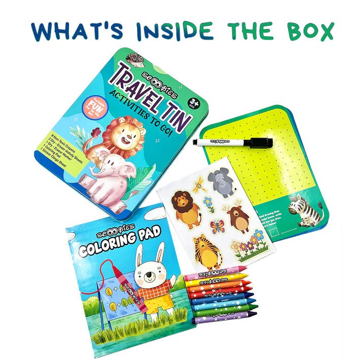 Scoobies Animal Travel Activity Tin – Activities to Go! - SC0001024