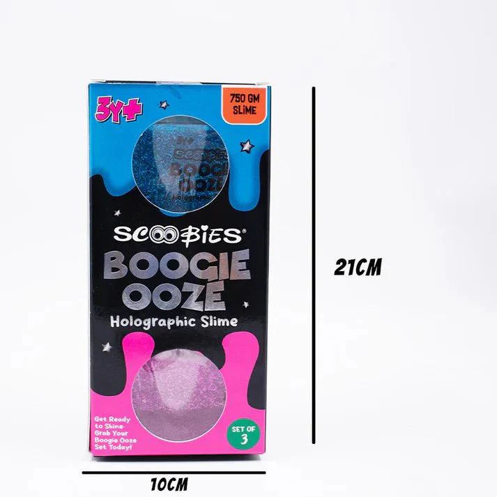 Scoobies Boogie Ooze – Holographic Slime Trio Set (Pink, Blue & Pure Holographic) - Sensory Toys