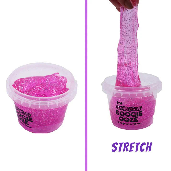Scoobies Boogie Ooze – Holographic Slime Trio Set (Pink, Blue & Pure Holographic) - Sensory Toys