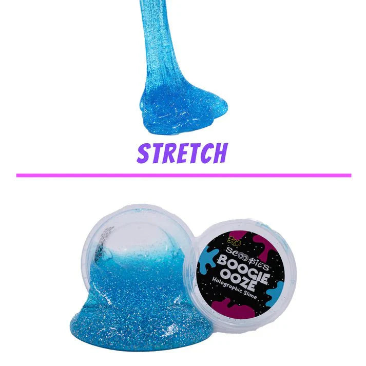 Scoobies Boogie Ooze – Holographic Slime Trio Set (Pink, Blue & Pure Holographic) - Sensory Toys