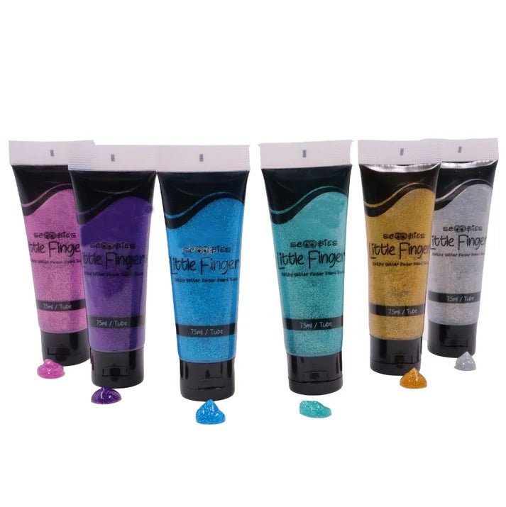 Scoobies Glitzy Glitter Finger Paints Tubes - SC0000995