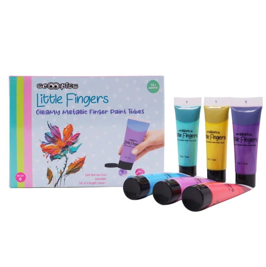 Scoobies Little Fingers Gleamy Metallic Finger Paint Tubes - SC0000996