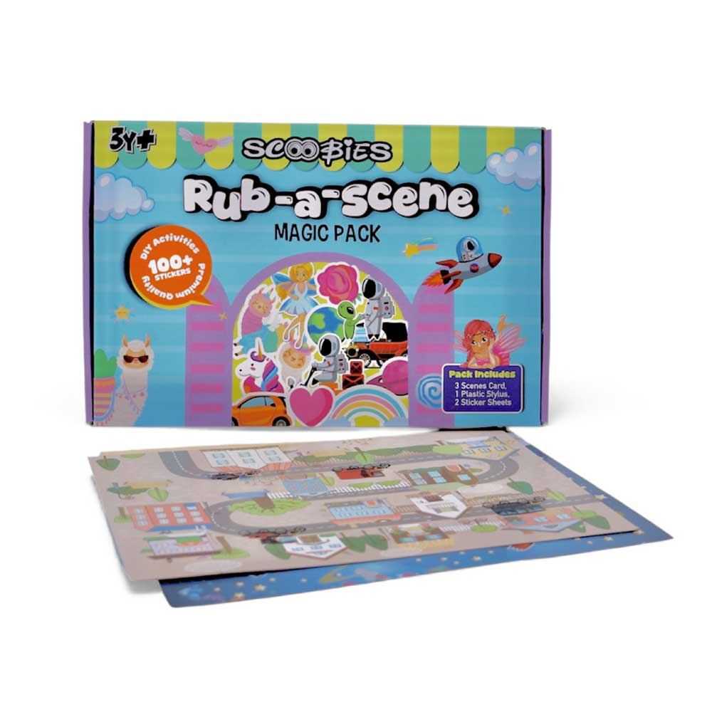 Scoobies Rub - A - Scene Stickers – DIY Transfer Sticker Activity Set for Kids (100+ Stickers | Fairyland, Dreamland & Desert Scenes) - Sticker Book