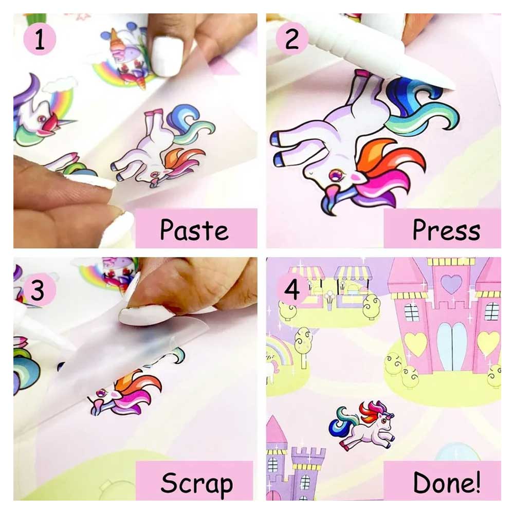 Scoobies Rub - A - Scene Stickers – DIY Transfer Sticker Activity Set for Kids (100+ Stickers | Fairyland, Dreamland & Desert Scenes) - Sticker Book